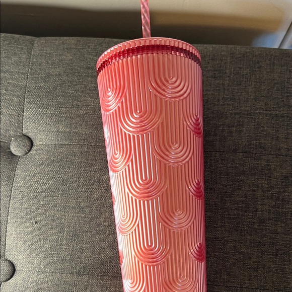 Starbucks Textured Pink Tumbler with Straw - Picture 4 of 5